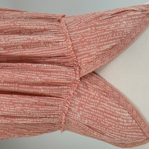 By Together Quinn Tiered Mini Dress in Coral. Size Small - Picture 3 of 6